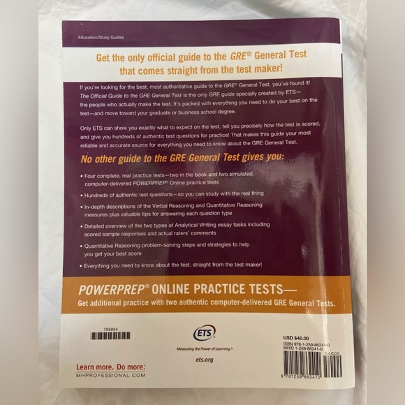 ETS- The Official Guide To The GRE General Test- 3rd Edition - Picture 2 of 9